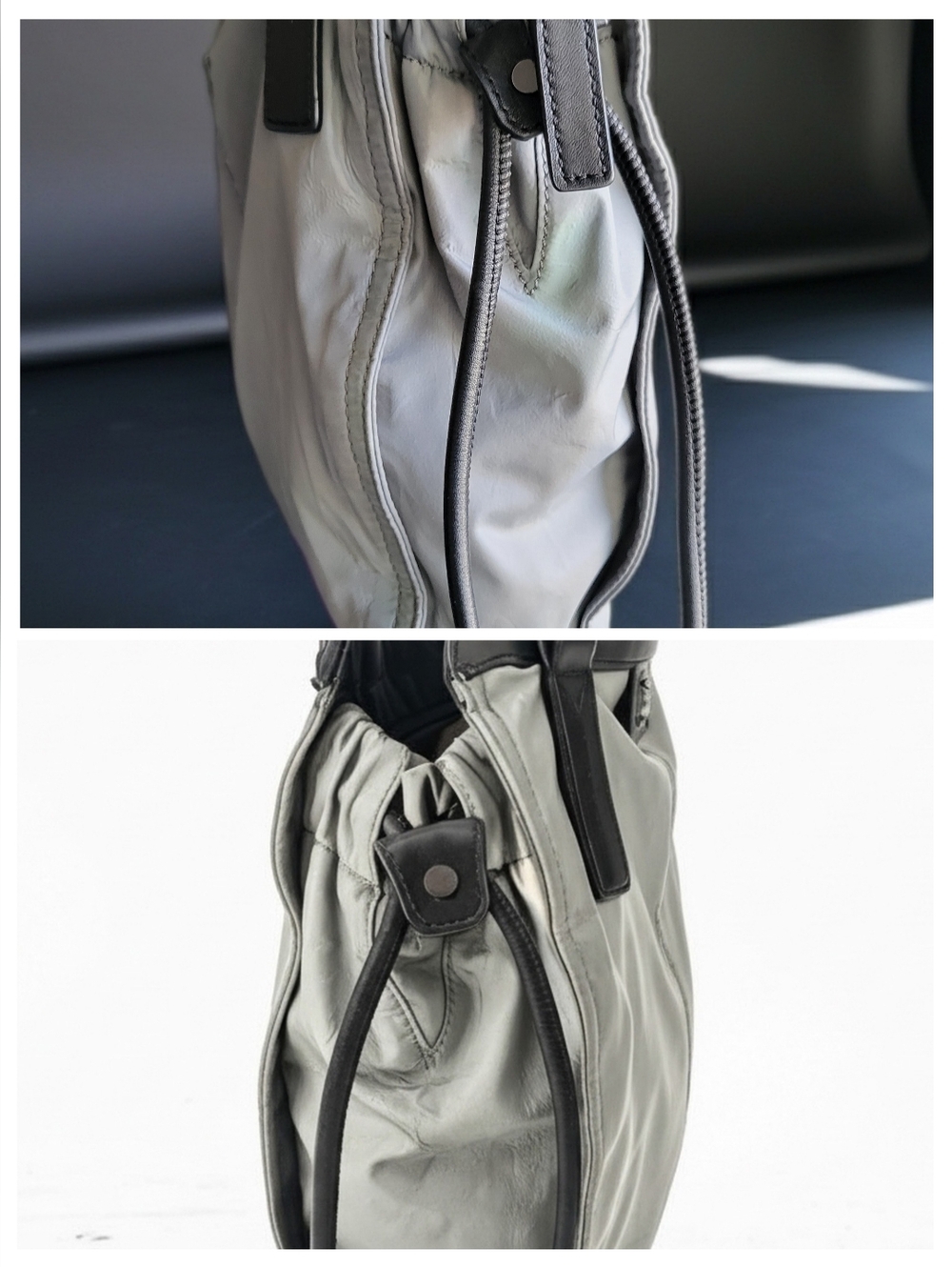 BURBERRY Grey/Black Leather And Nylon Small Buckleigh Tote - Picture 3 of 15